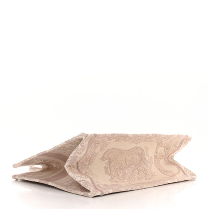 Christian Dior Canvas Embroidered Medium Dioriviera Toile De Jouy Book Tote Rose 4 of 10