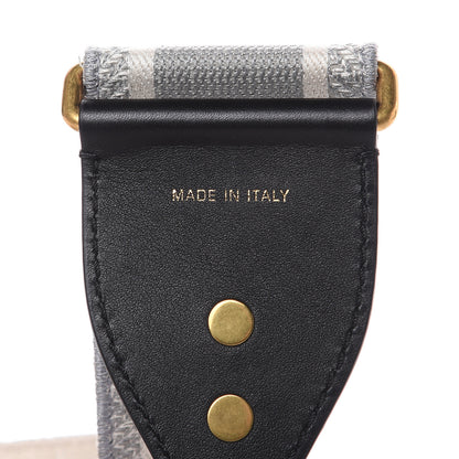 Christian Dior Canvas Embroidered Shoulder Strap Grey 3 of 5