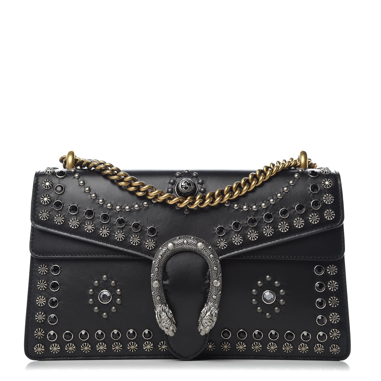Gucci Calfskin Studded Small Dionysus Shoulder Bag Black 1 of 9