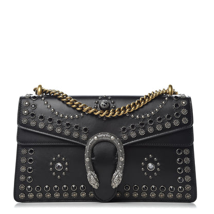 Gucci Calfskin Studded Small Dionysus Shoulder Bag Black 1 of 9
