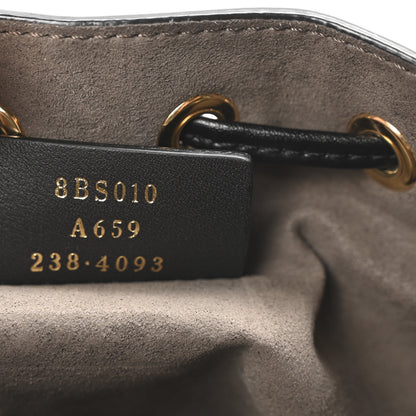 Fendi Vitello Liberty F is Fendi Bi-Color FF 1974 Embossed Mini Mon Tresor Bucket Bag Maya Black 7 of 10