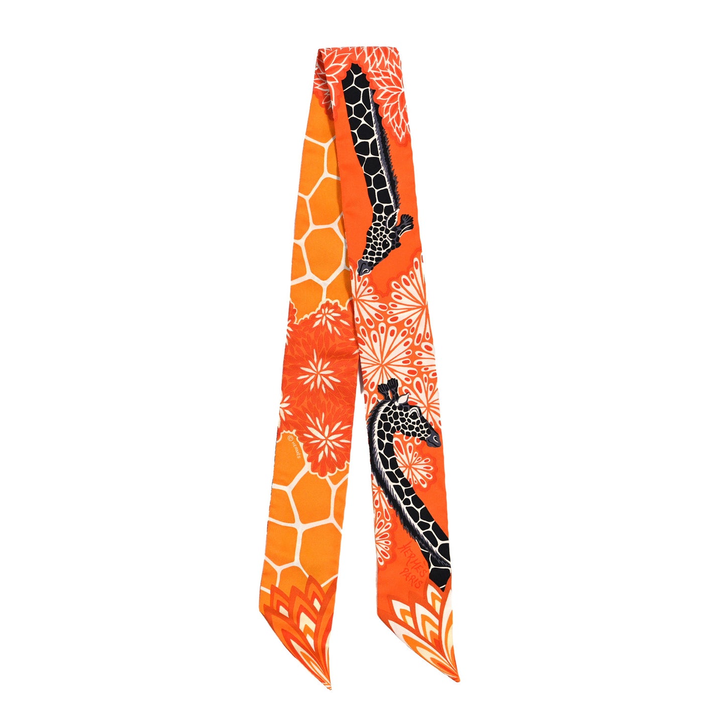 Silk The Three Graces Twilly Orange Mangue Anthracite