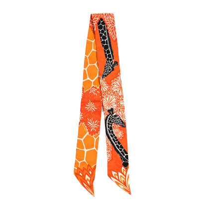 Hermes Silk The Three Graces Twilly Orange Mangue Anthracite 2 of 4