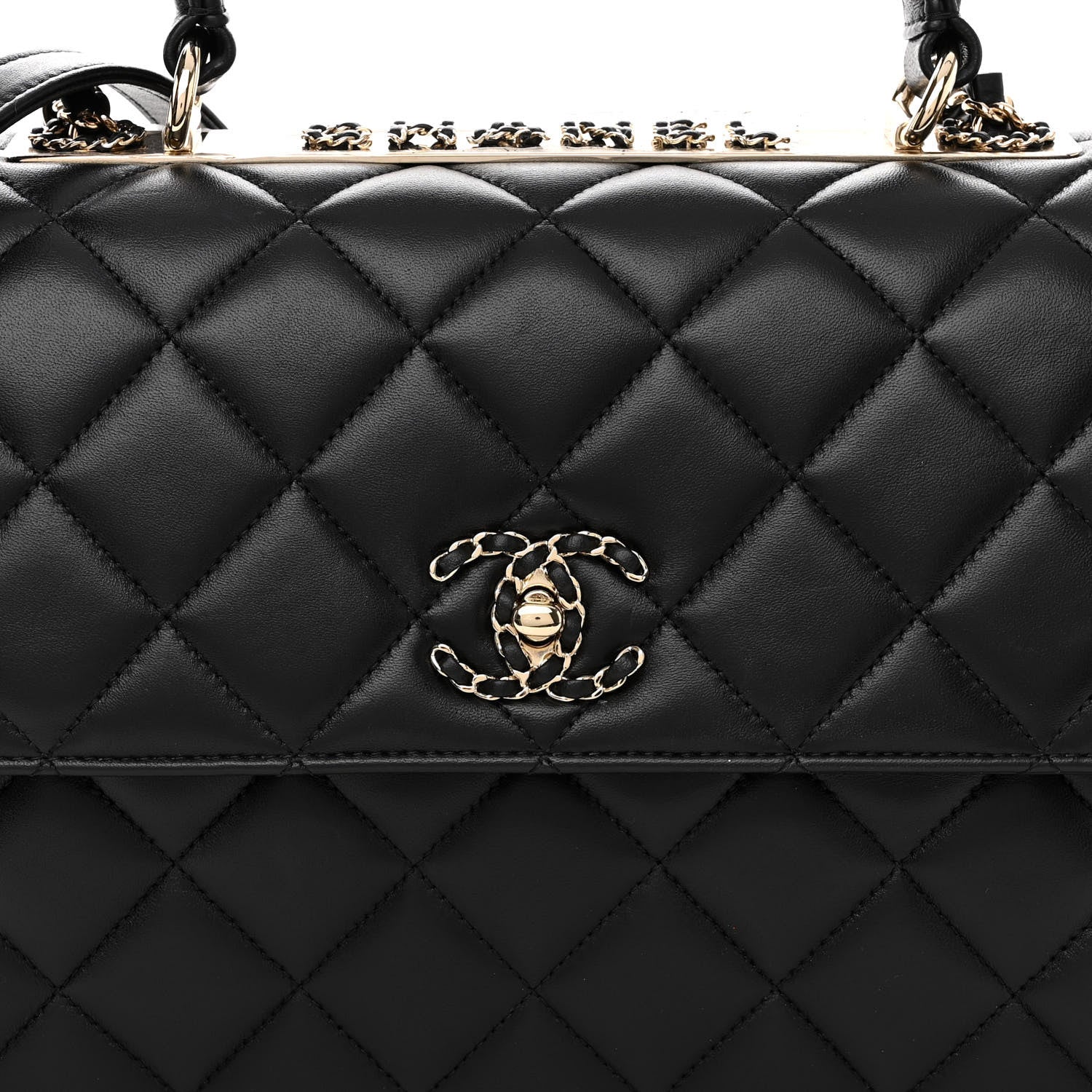 Chanel Lambskin Quilted Medium Trendy Chain CC Flap Dual Handle Bag Black 6 of 8