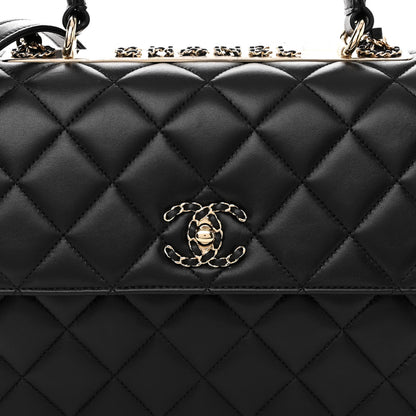 Chanel Lambskin Quilted Medium Trendy Chain CC Flap Dual Handle Bag Black 6 of 8