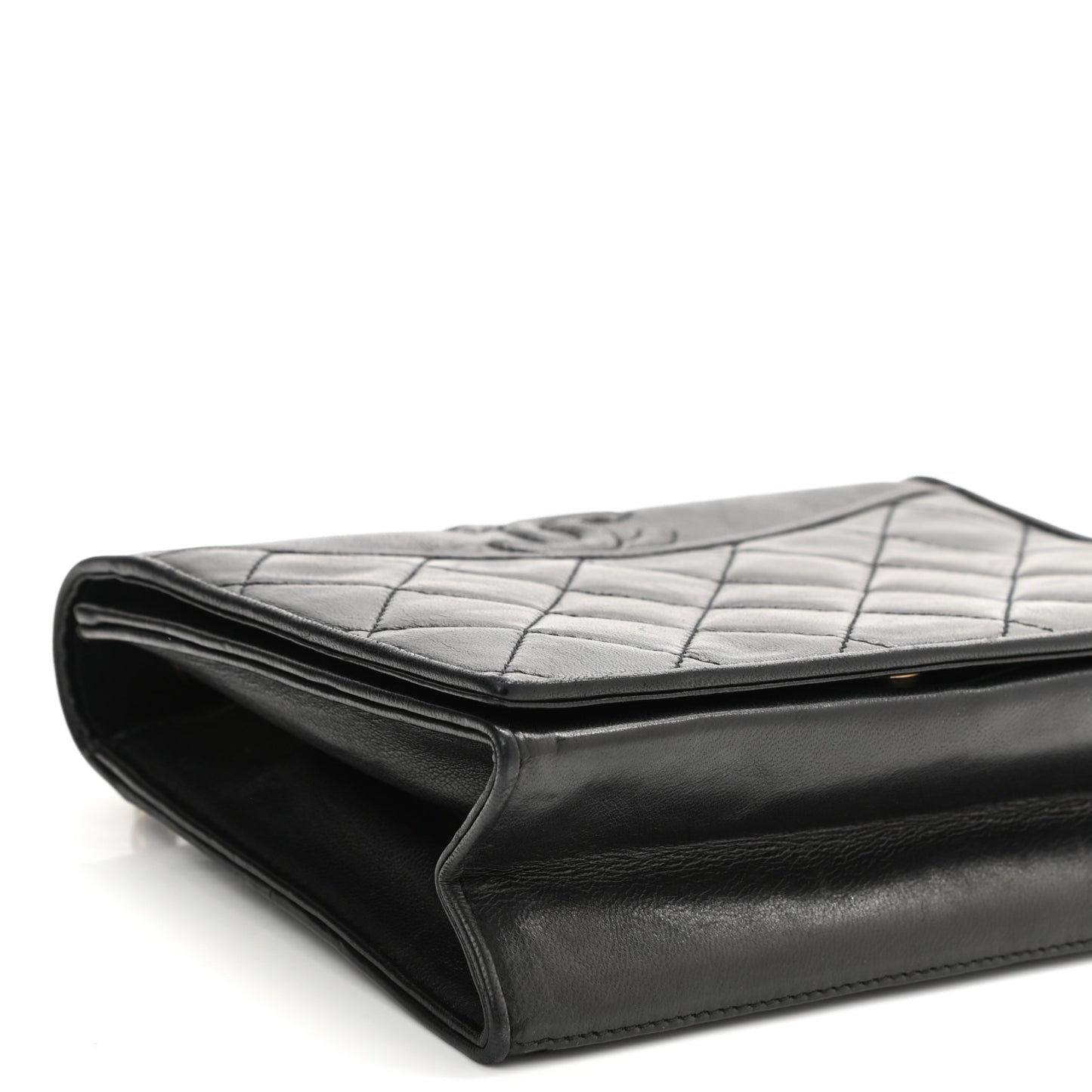 Lambskin Quilted CC Small Single Flap Black