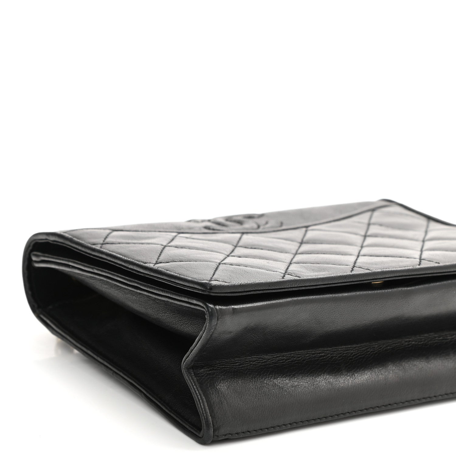 Chanel Lambskin Quilted CC Small Single Flap Black 10 of 11