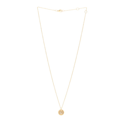 David Yurman 18K Yellow Gold Diamond Initial U Charm Necklace 3 of 4