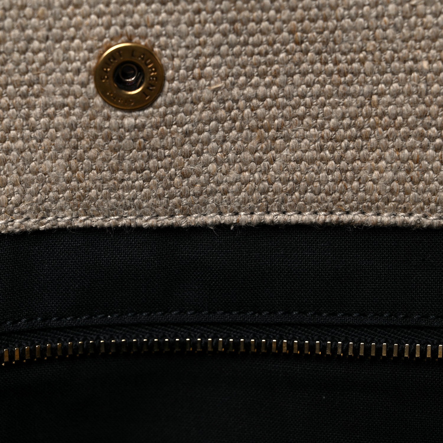 Saint Laurent Linen Calfskin Rive Gauche Tote Natural 12 of 20
