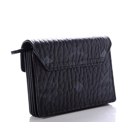 MCM Visetos Mini Accordion Card Wallet Black 3 of 7
