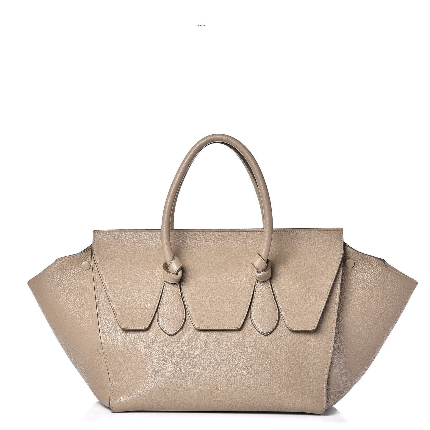 Crisped Calfskin Small Tie Knot Tote Light Taupe