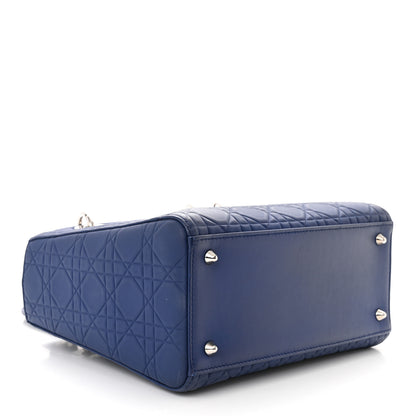 Christian Dior Ultra Matte Calfskin Cannage Medium Lady Dior Blue 4 of 11