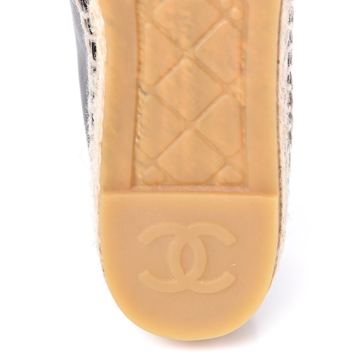 Chanel Metallic Lambskin Grosgrain CC Espadrilles 34 Black 8 of 9