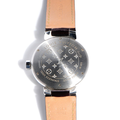 Louis Vuitton Vernis Diamond Tambour Disc Watch L Amarante 6 of 8