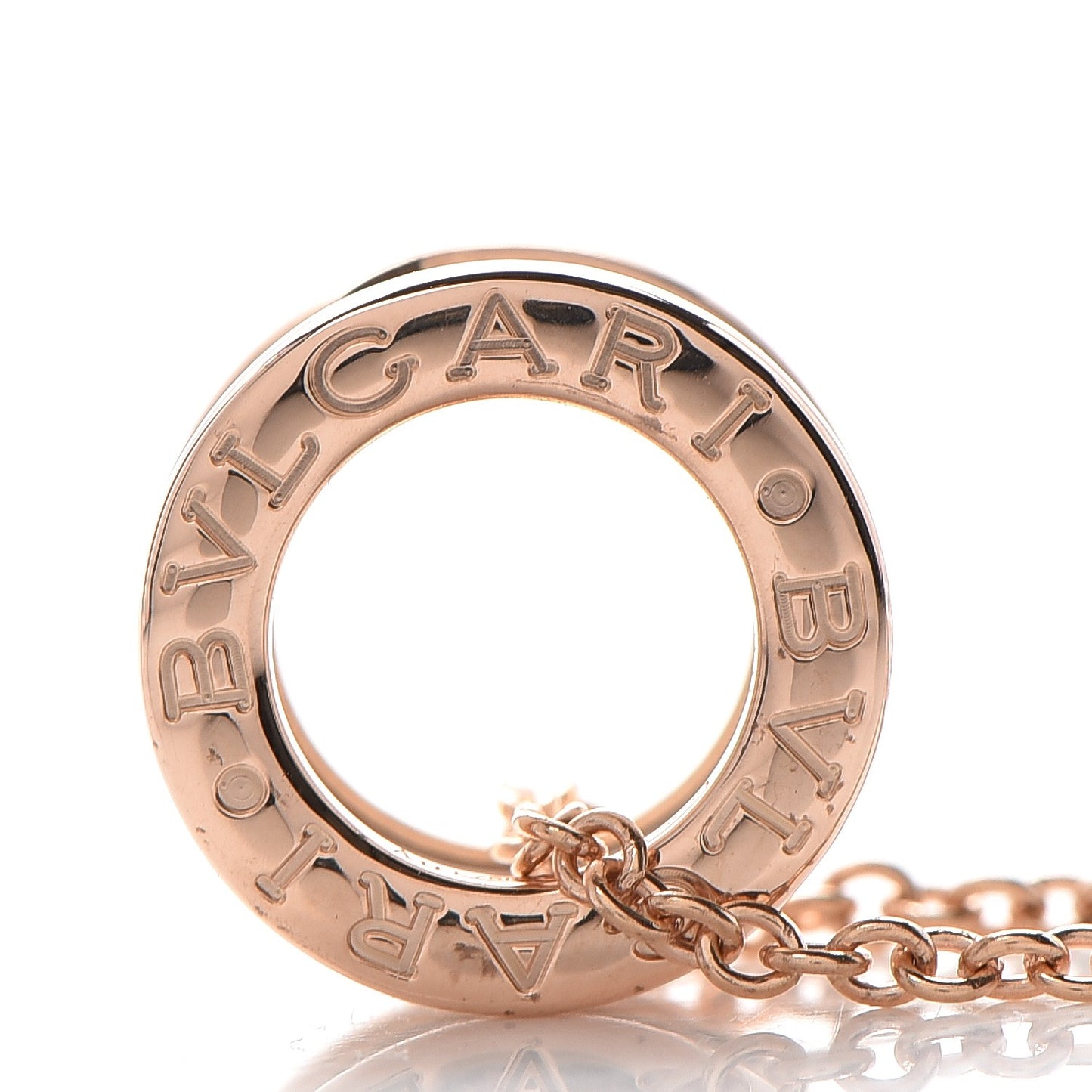 18K Rose Gold White Ceramic B.Zero1 Pendant Necklace