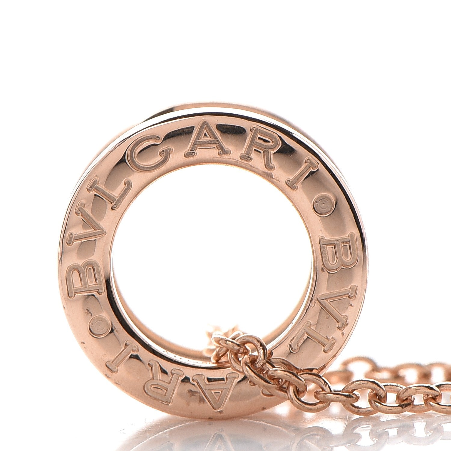 Bulgari 18K Rose Gold White Ceramic B.Zero1 Pendant Necklace 6 of 7
