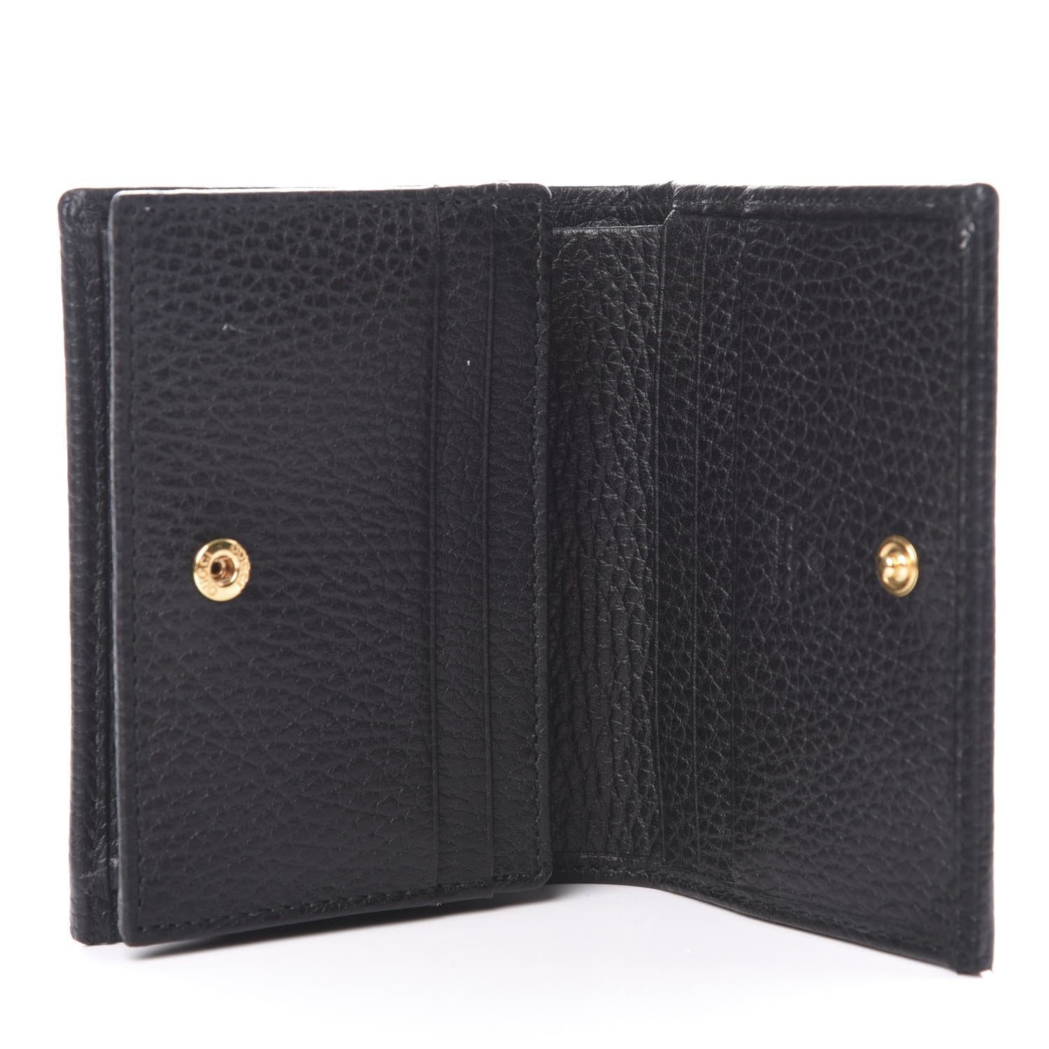 Gucci Pebbled Calfskin GG Marmont Card Case Black 5 of 8