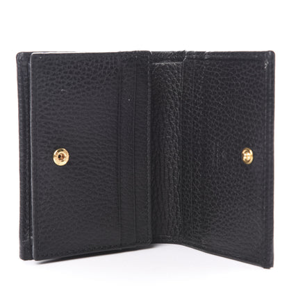 Gucci Pebbled Calfskin GG Marmont Card Case Black 5 of 8