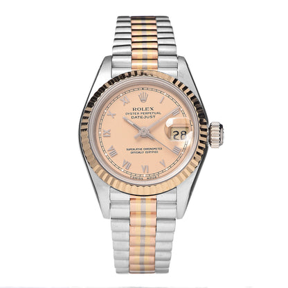 Rolex Stainless Steel 18K Everose White Yellow Gold 26mm Oyster Perpetual Datejust Watch Tridor 69179 1 of 7