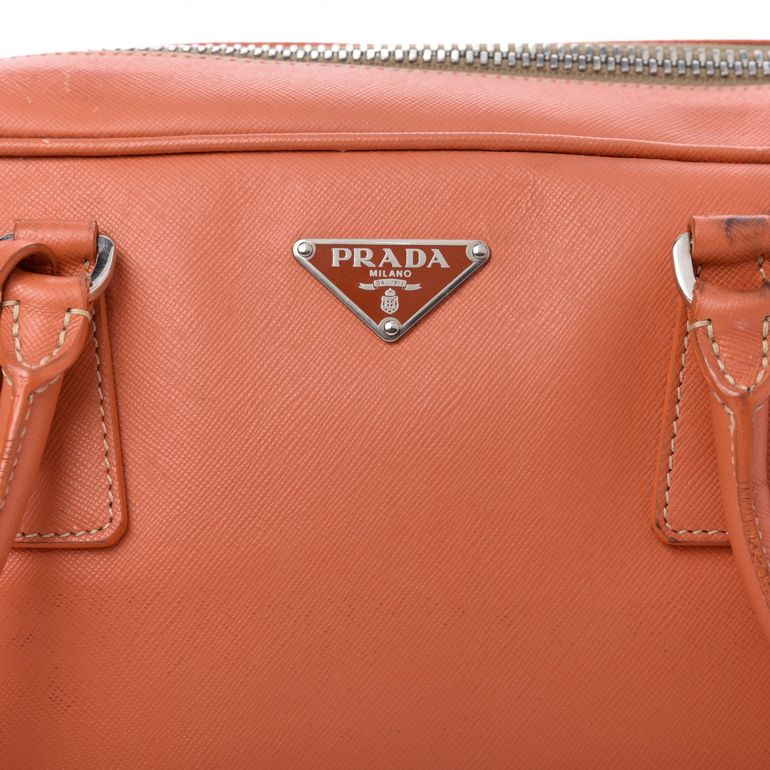 Prada Saffiano Bauletto Papaya 10 of 19