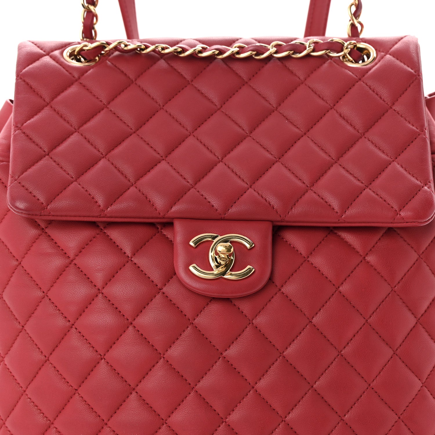 Chanel Lambskin Quilted Large Urban Spirit Backpack Red 8 of 11