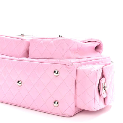 Chanel Calfskin Quilted Large Cambon Multipocket Reporter Pink Black 10 of 10