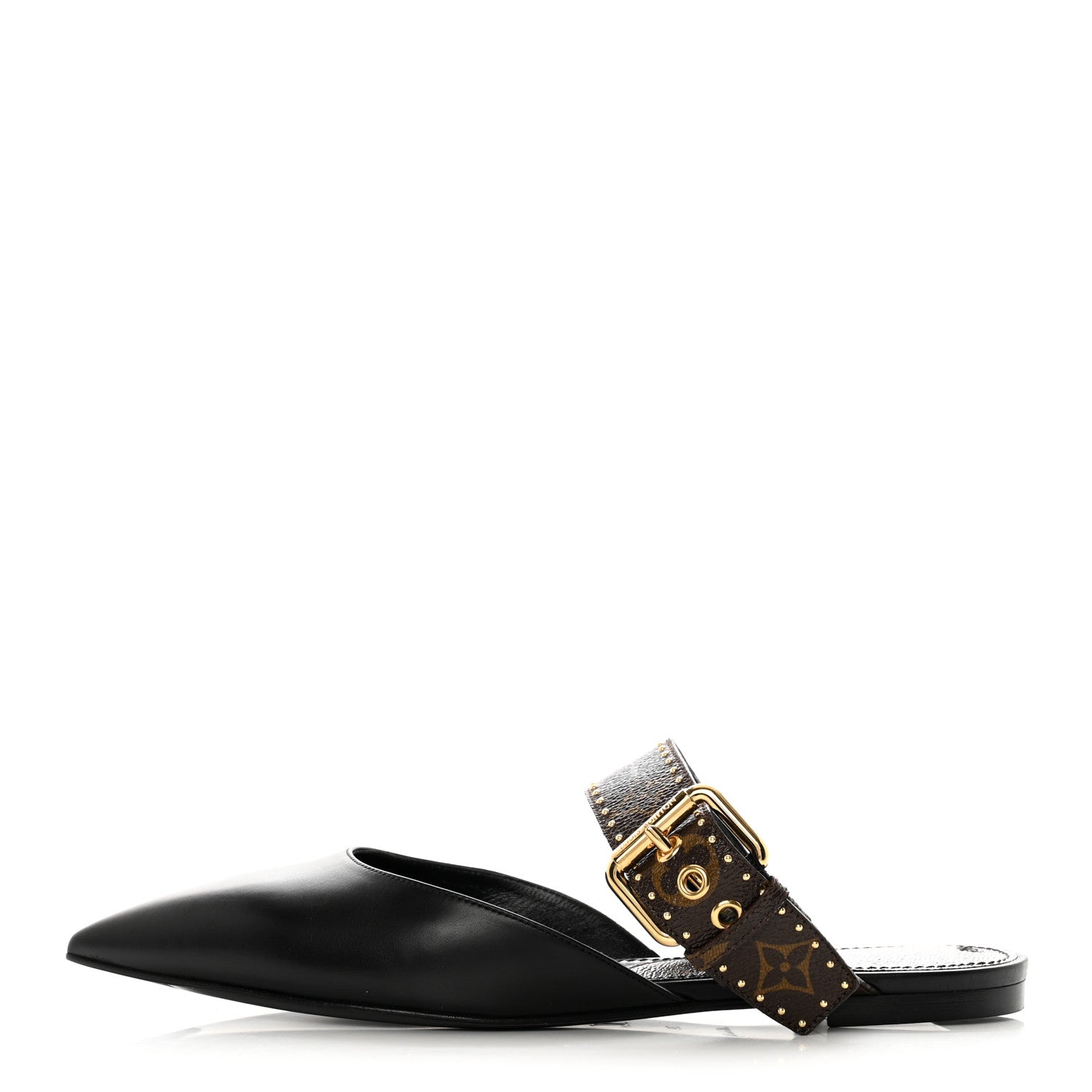 Louis Vuitton Monogram Studded Sofia Flat Mules 39 Black 1 of 9