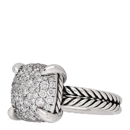 David Yurman Sterling Silver Diamond 14mm Chatelaine Pave Ring 54 7 3 of 5