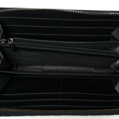 Gucci Guccissima Signature Crystal Cat Zip Around Wallet Black 5 of 8