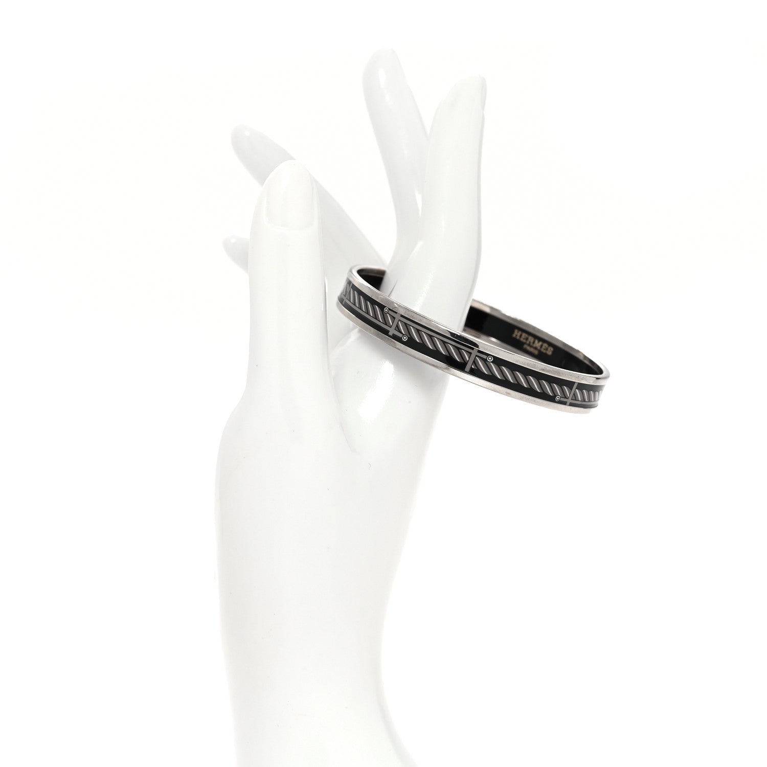 Hermes Enamel Printed Narrow Quadridge Bracelet 65 Art Moderne 2 of 5
