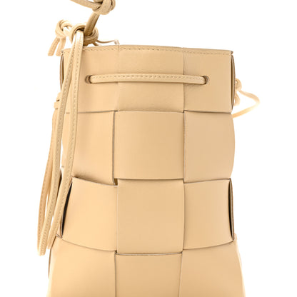Bottega Veneta Lambskin Maxi Intrecciato Small Cassette Crossbody Bucket Bag Porridge 7 of 9