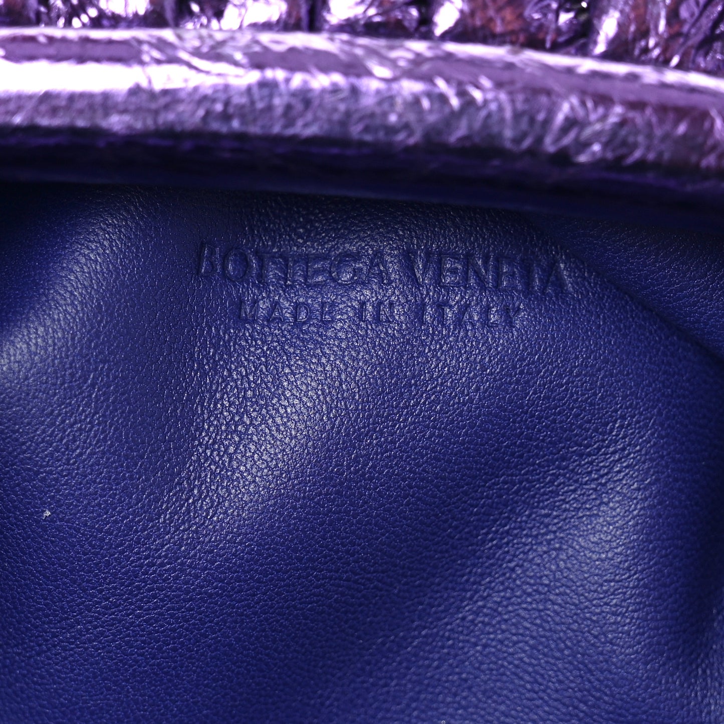 Metallic Crinkled Lambskin The Mini Pouch Viola