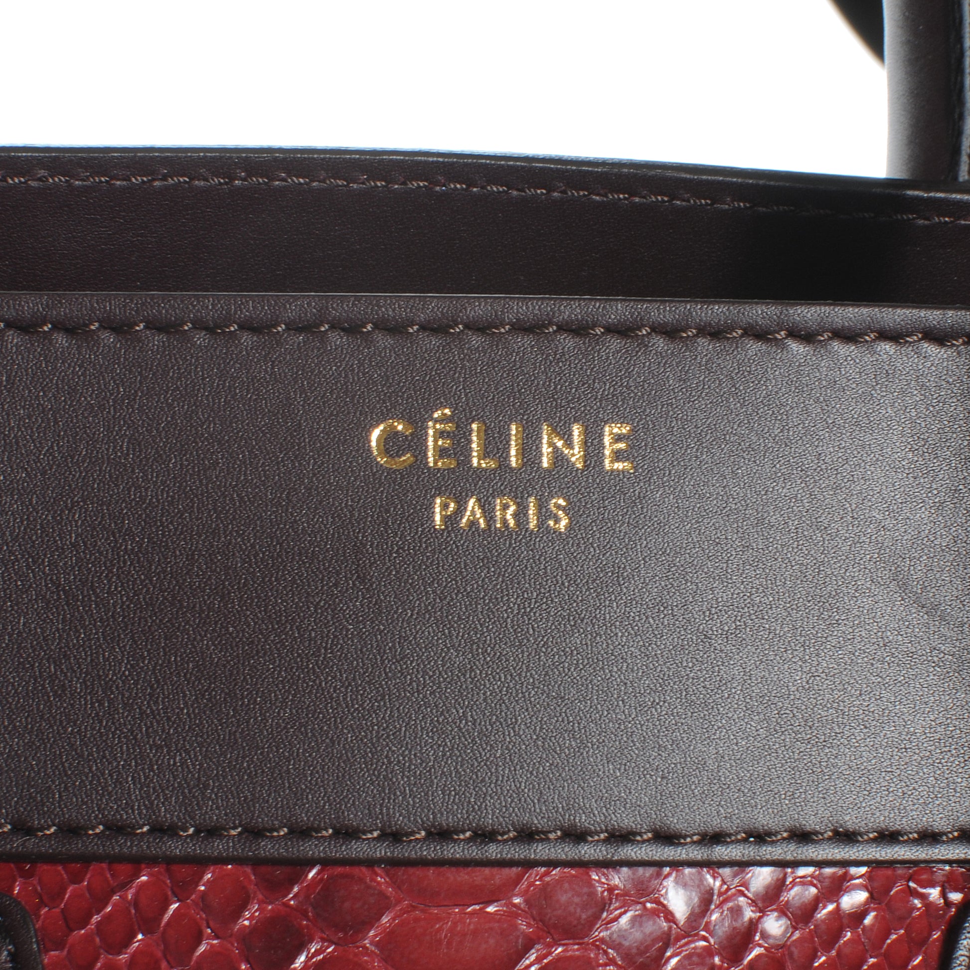 Celine Python Mini Luggage Burgundy 6 of 10