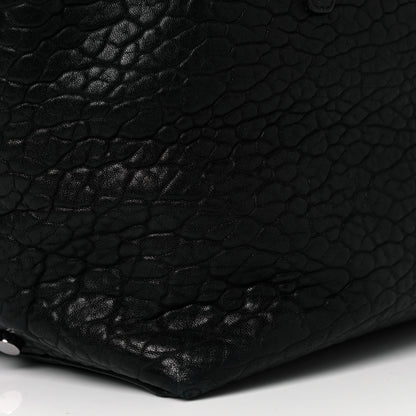 Jimmy Choo Suede Grained Calfskin Twist East West Tote Steel Black 9 of 9