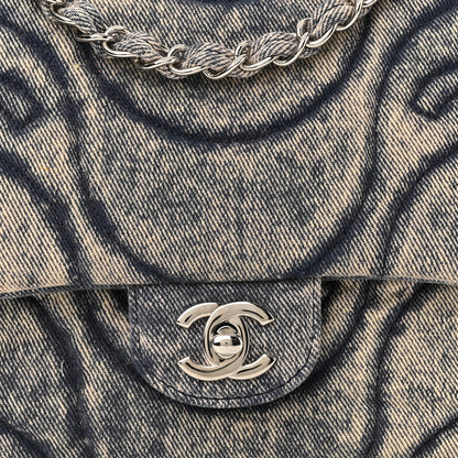 Chanel Denim Stitched Mini Square Flap Blue 8 of 11