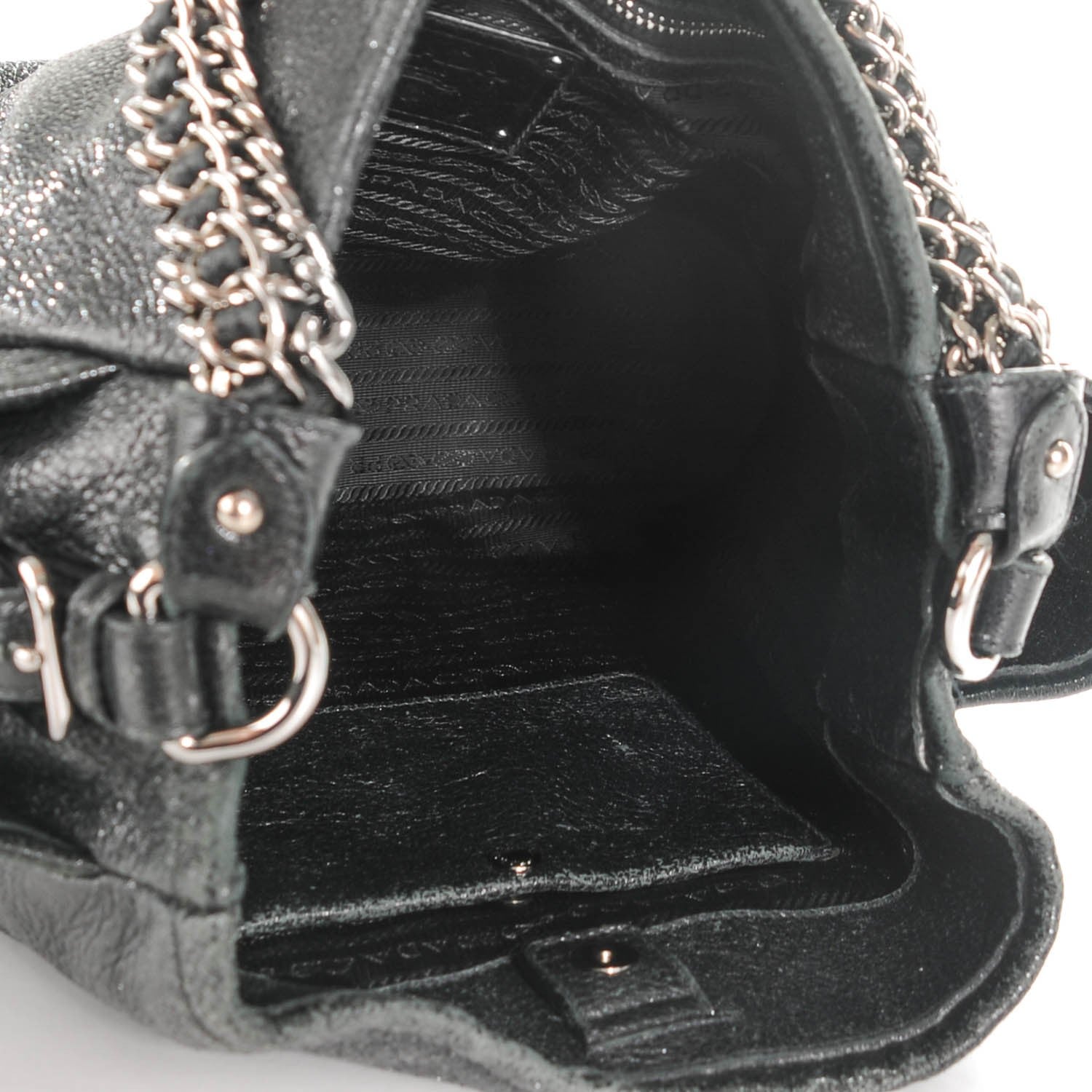 Prada Cervo Lux Shoulder Bag Nero Black 10 of 14