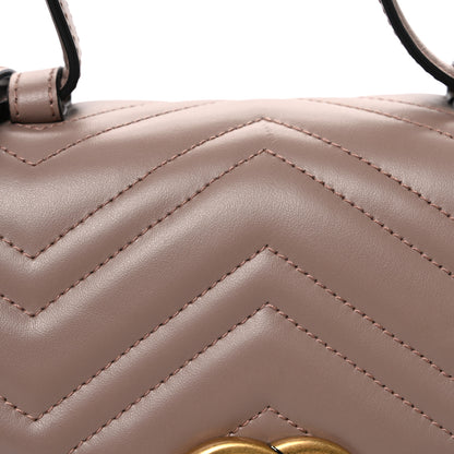 Gucci Calfskin Matelasse Small GG Marmont Top Handle Shoulder Bag Porcelain Rose 7 of 9