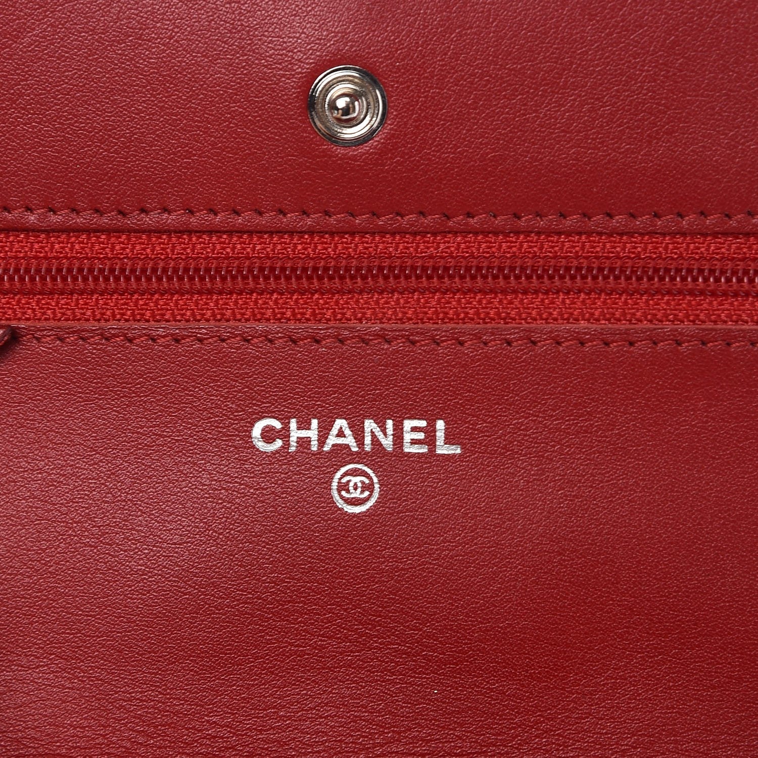 Chanel Patent Quilted Wallet On Chain WOC Red 6 of 9