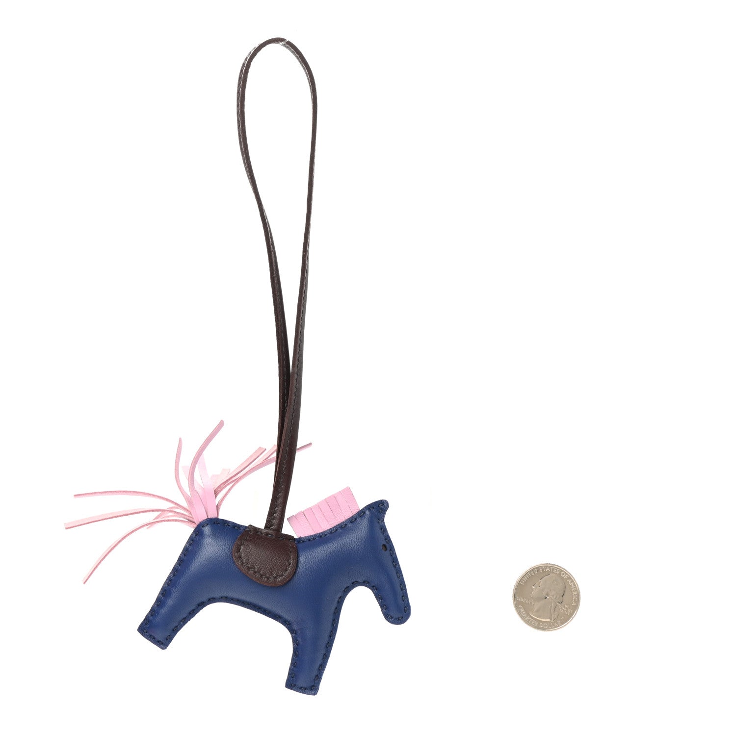 Hermes Milo Lambskin Grigri Rodeo Horse Bag Charm PM Rouge Sellier Mauve Sylvestre Bleu Saphir 2 of 4