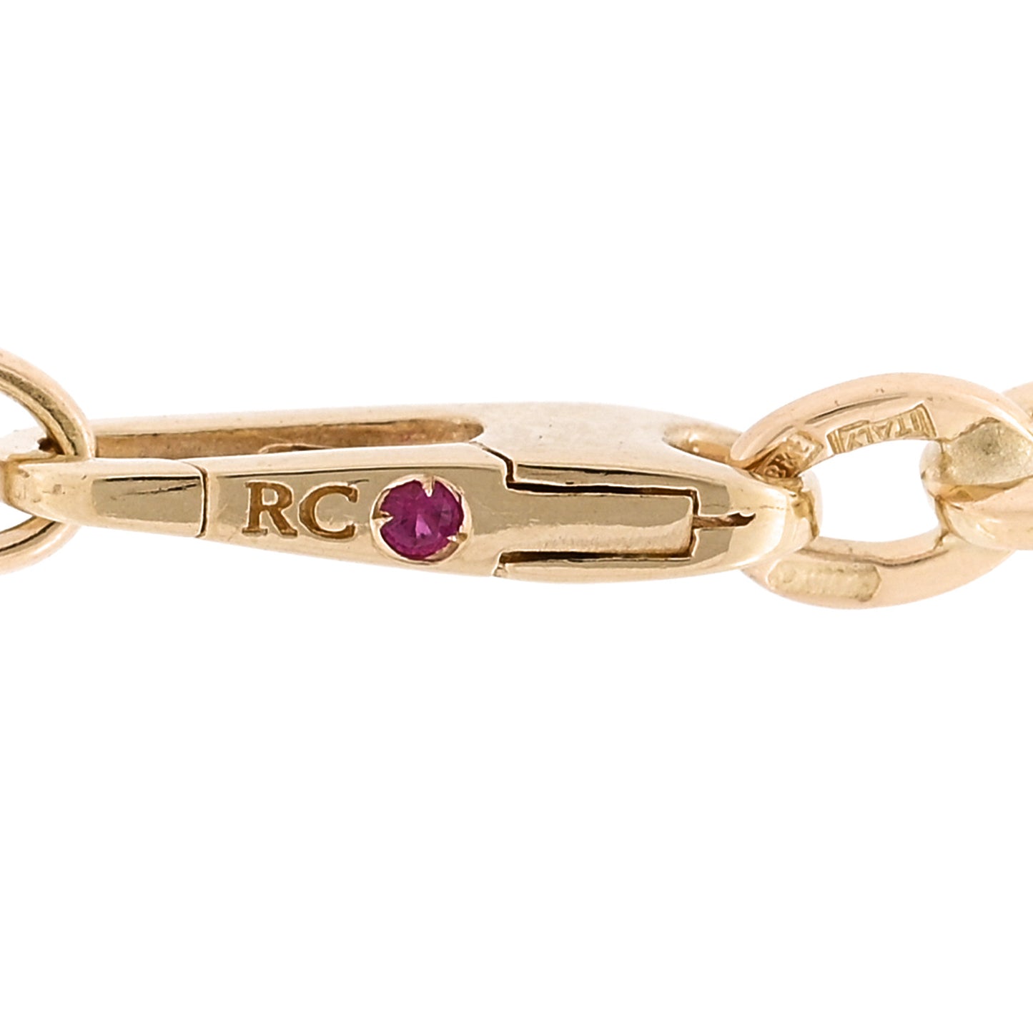 18K Yellow Gold Paper Clip Link Necklace