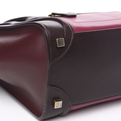 Celine Satin Calfskin Mini Tri-Color Luggage Purple Orchid 6 of 14