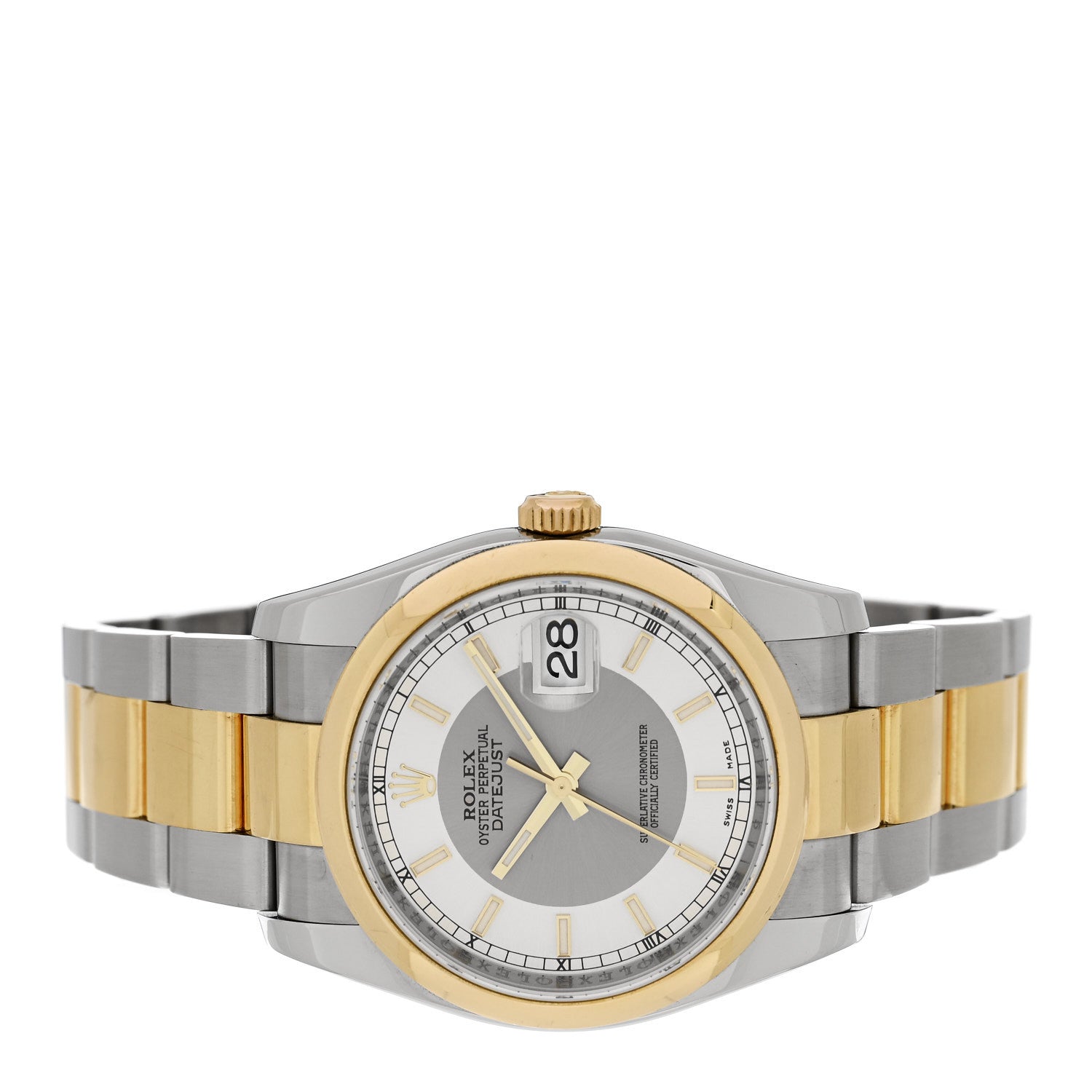 Rolex Stainless Steel 18K Yellow Gold 36mm Oyster Perpetual Datejust Watch Silver 116203 2 of 4