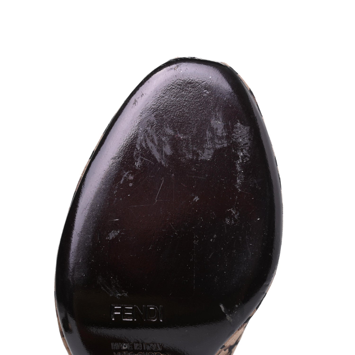 Fendi Fabric FF Wedge Mules 36 Black Brown 11 of 14