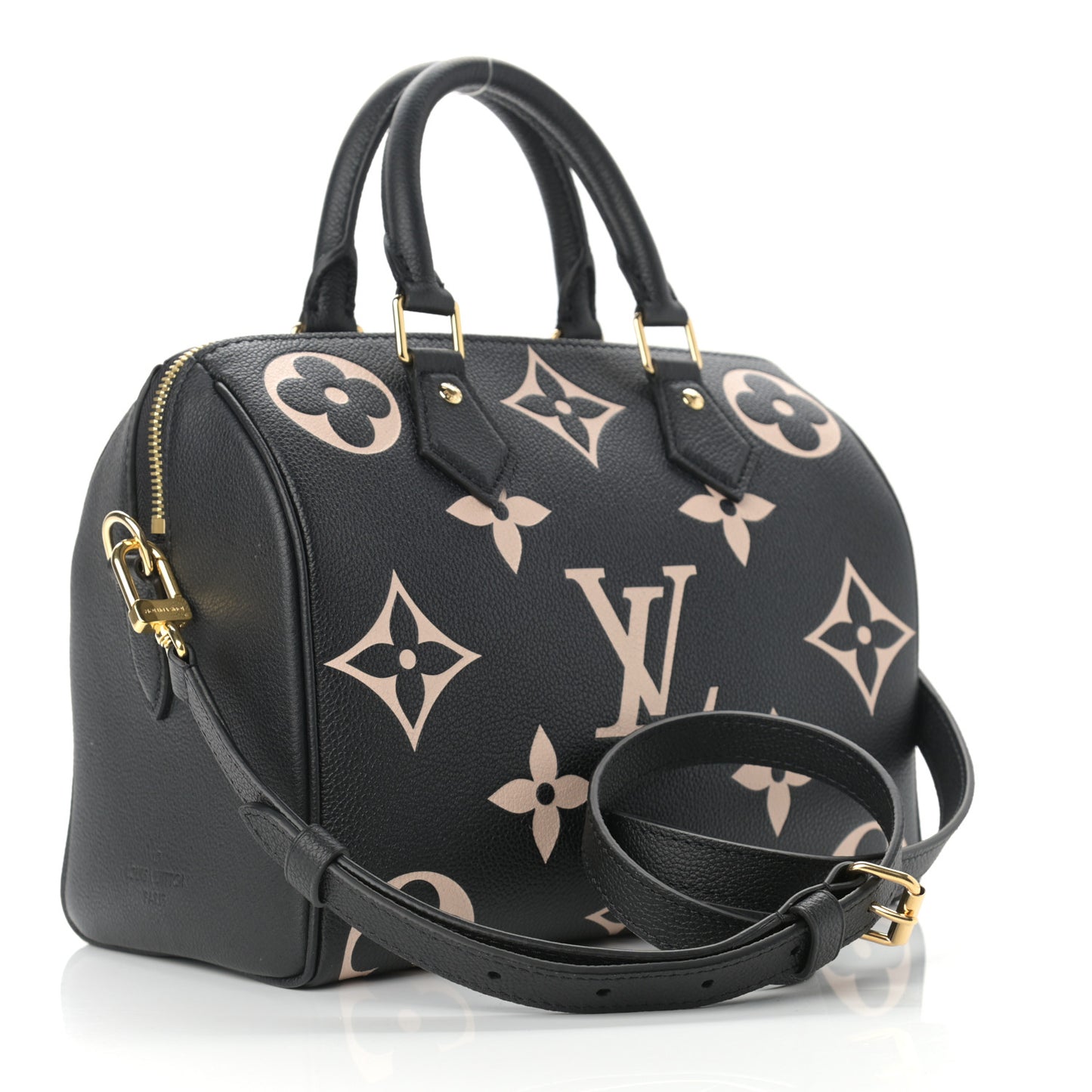 Empreinte Monogram Giant Speedy Bandouliere 25 Black Beige