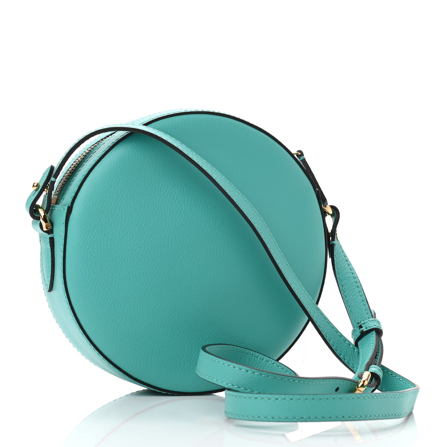 Calfskin La Medusa Round Camera Bag Turquoise