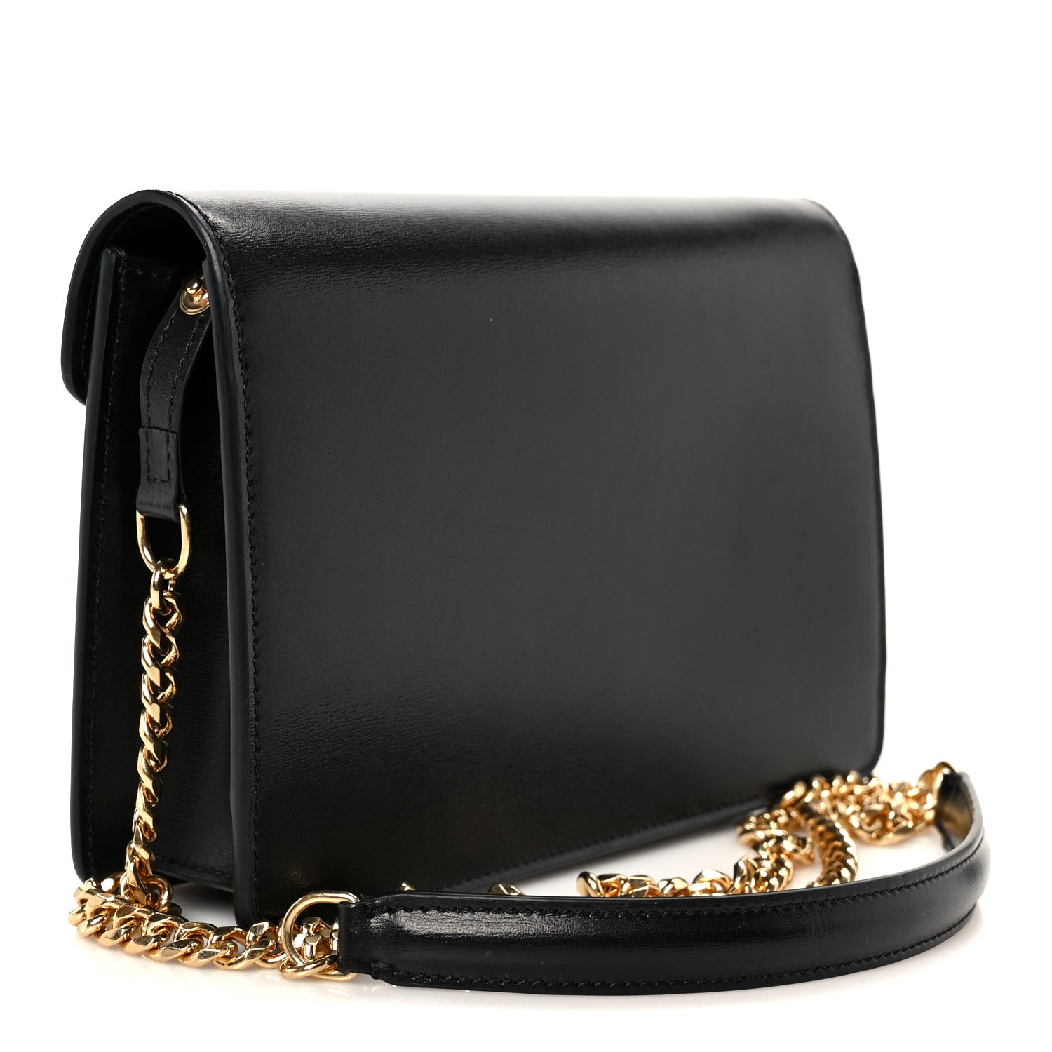 Celine Shiny Calfskin Triomphe Margo Wallet on Chain Black 3 of 10