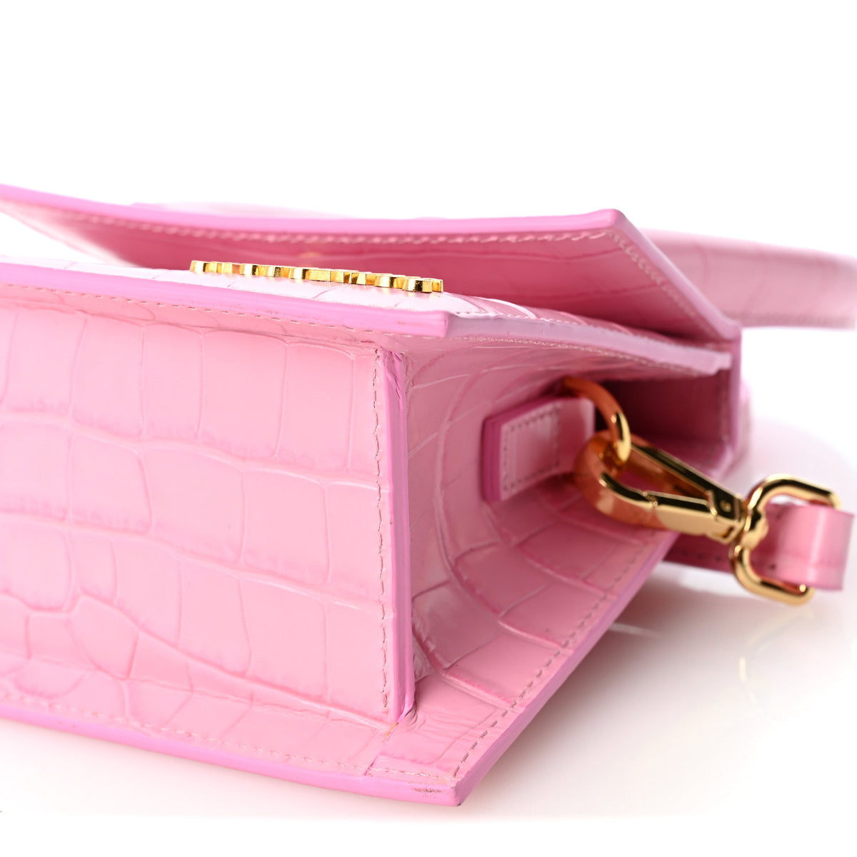 Calfskin Crocodile Embossed Le Chiquito Moyen Pink