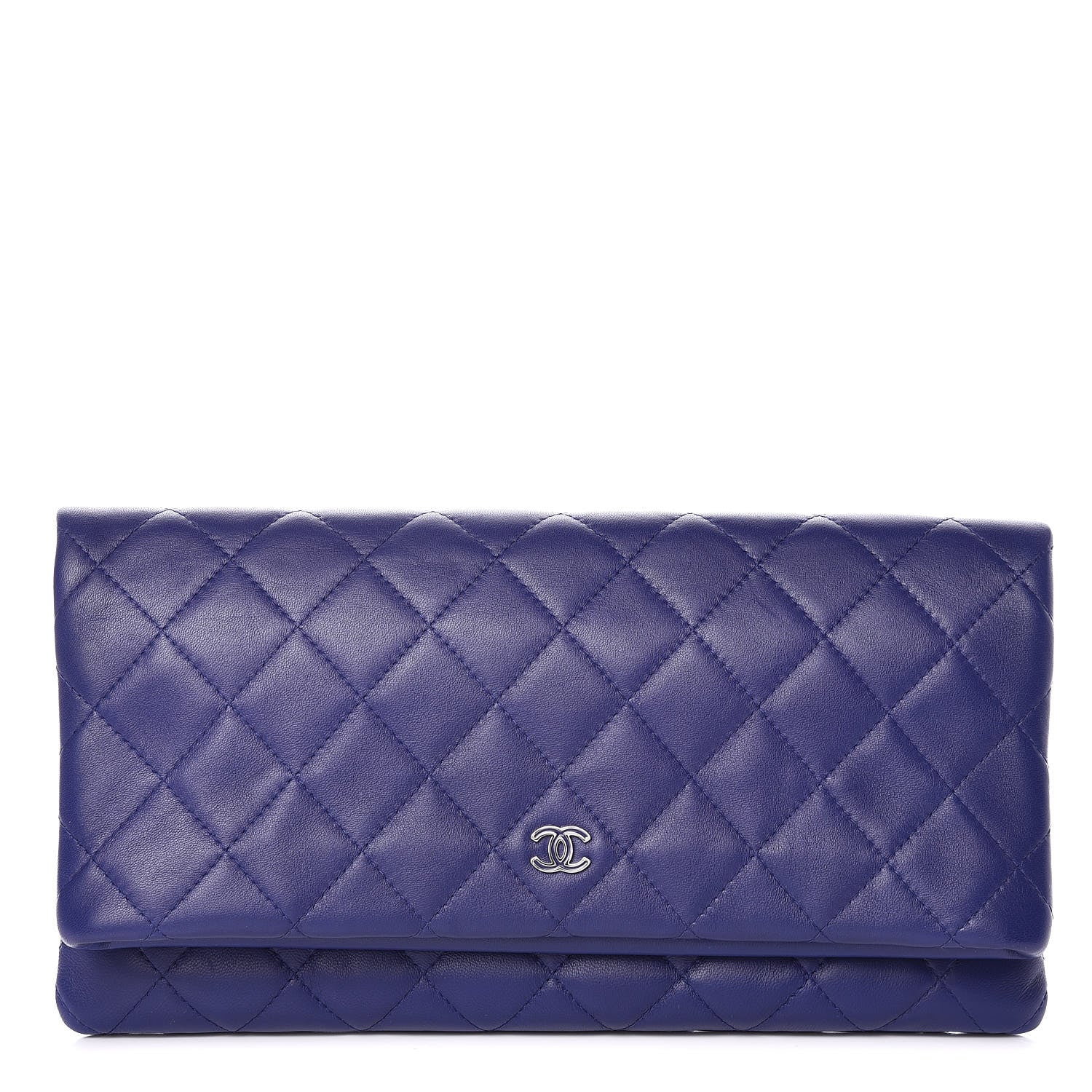 Chanel Lambskin Quilted CC Beauty Clutch Blue 1 of 13
