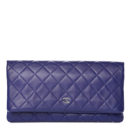 Chanel Lambskin Quilted CC Beauty Clutch Blue 1 of 13
