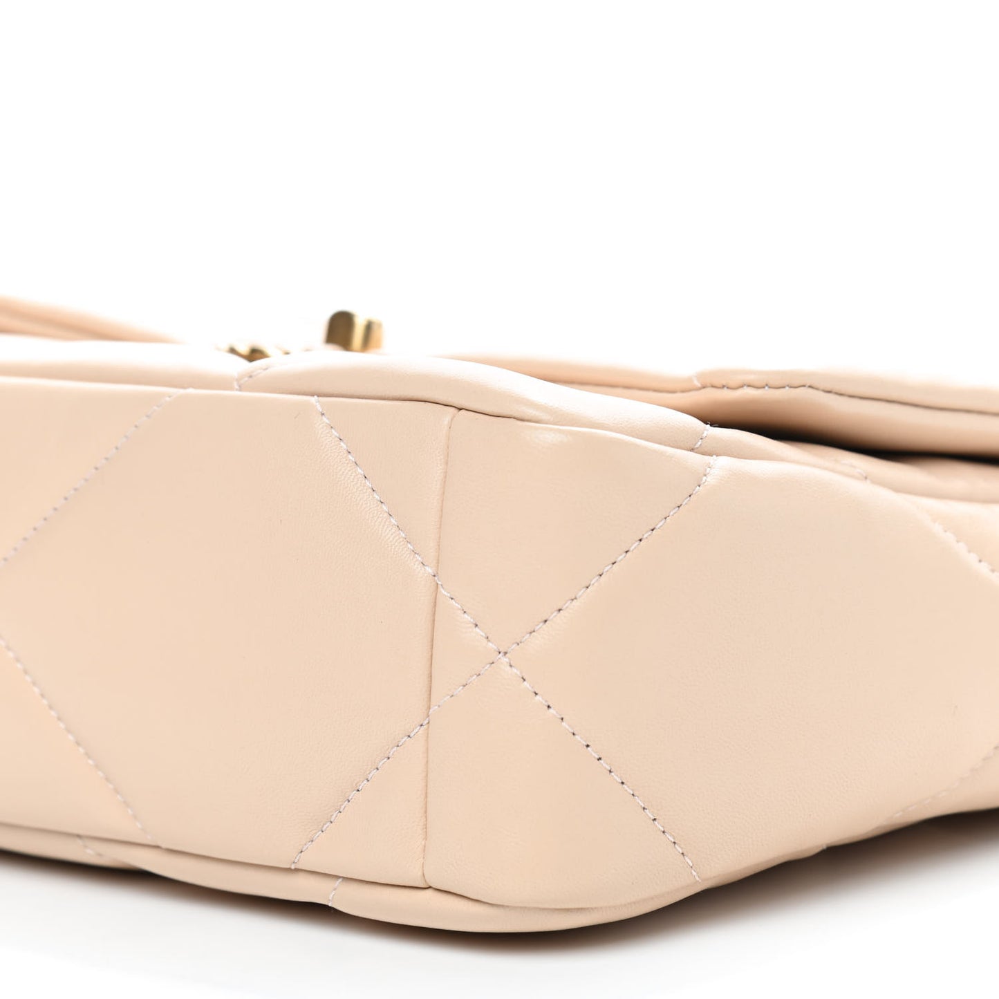 Lambskin Quilted Medium Chanel 19 Flap Beige